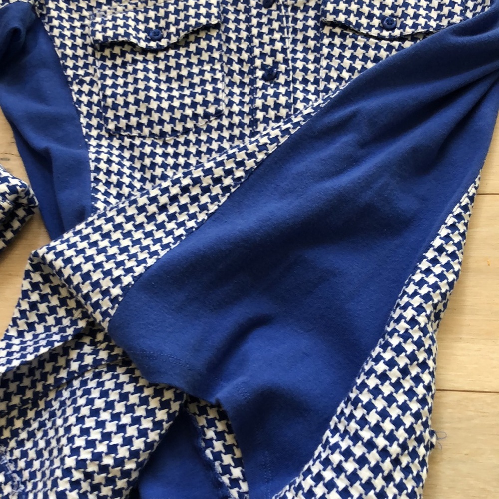 Blue & white check button-down shirt, M - Picture 12 of 15